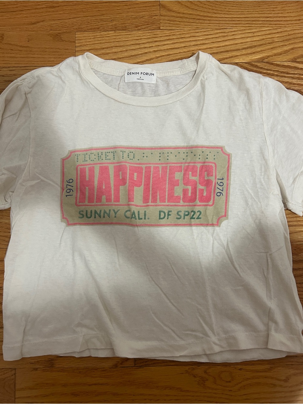 Aritzia Denim Forum cream vintage graphic tshirt